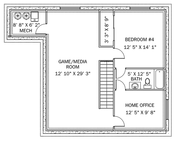 Home Plan - Traditional Floor Plan - Lower Floor Plan #1060-33