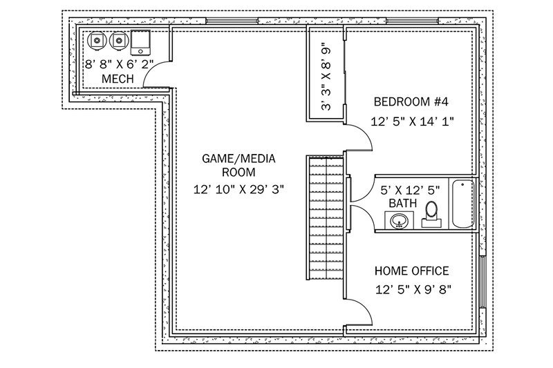 Dream House Plan - Floor Plan - Lower Floor for Traditional House Plan #1060-33 - 4 bed, 3.5 bath