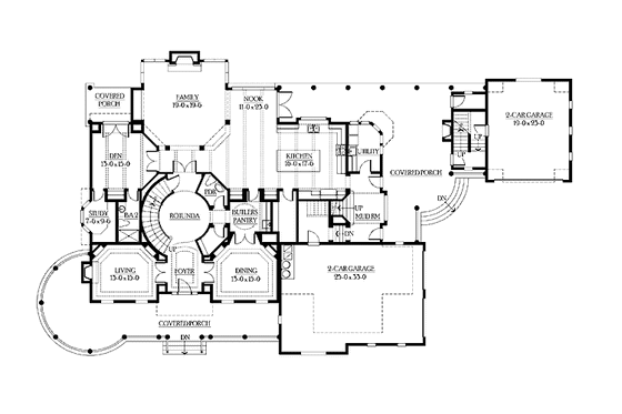 Floor Plan - Main Floor for Country House Plan #132-521 - 4 bed, 4.5 bath