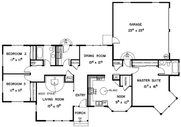 House Plan Design - Craftsman Floor Plan - Main Floor Plan #60-707