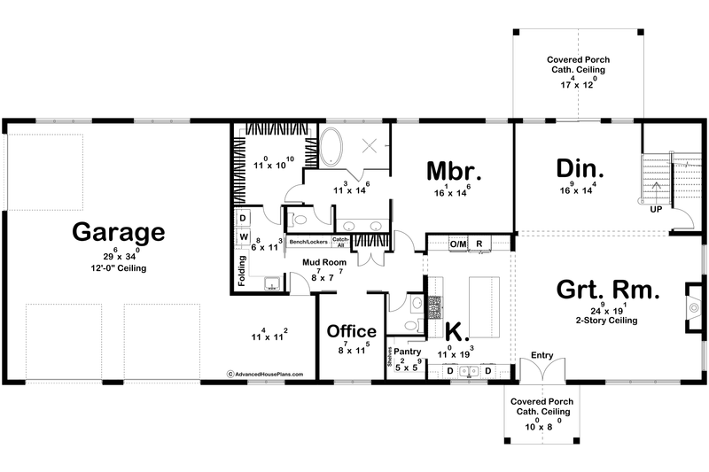 Home Plan - Floor Plan - Main Floor for Barndominium House Plan #455-523 - 4 bed, 2.5 bath