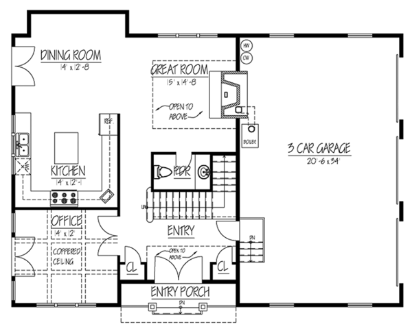 Home Plan - Country Floor Plan - Main Floor Plan #1061-34