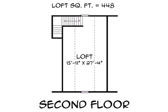 Floor Plan - Upper Floor for Colonial House Plan #75-194, 0 bath