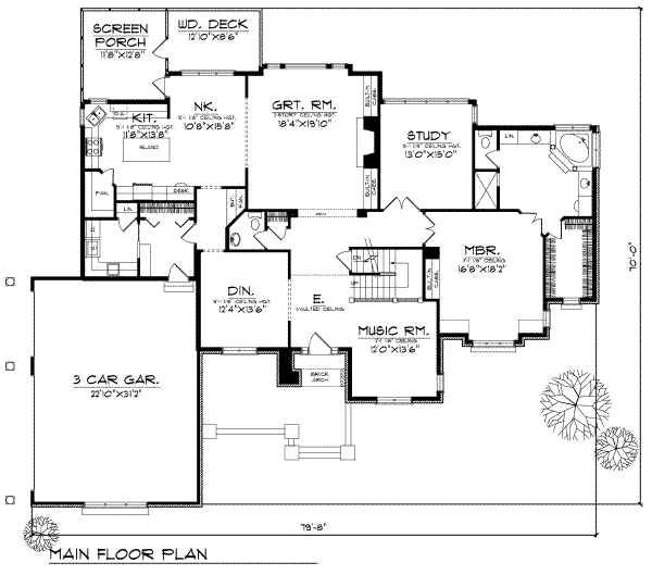 Home Plan - European Floor Plan - Main Floor Plan #70-518