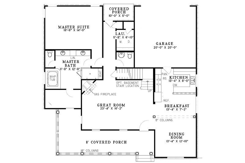 Dream House Plan - Floor Plan - Main Floor for Country House Plan #17-2999 - 3 bed, 2.5 bath