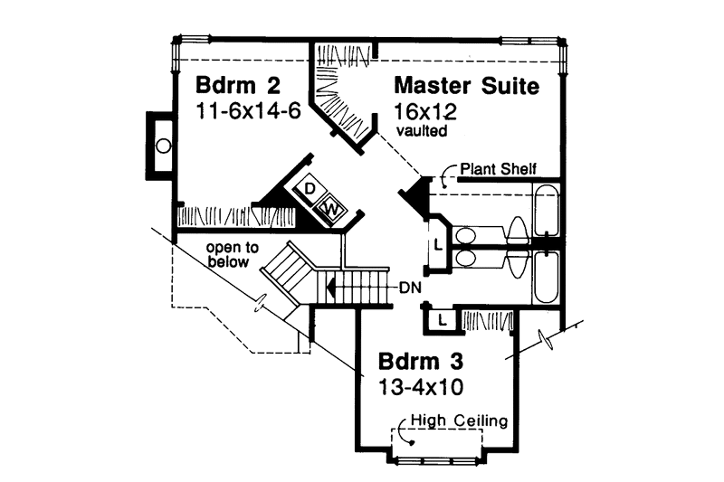 Home Plan - Floor Plan - Upper Floor for Contemporary House Plan #320-683 - 3 bed, 2.5 bath