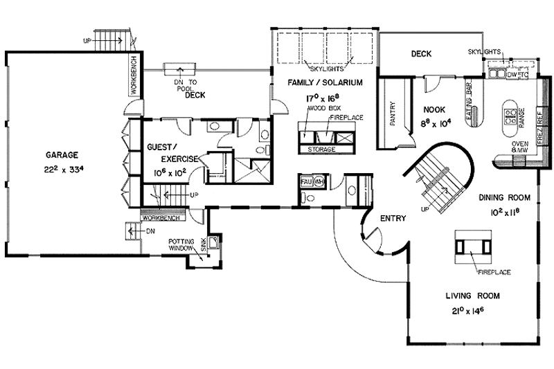 Home Plan - Floor Plan - Main Floor for Tudor House Plan #60-796 - 5 bed, 3.5 bath