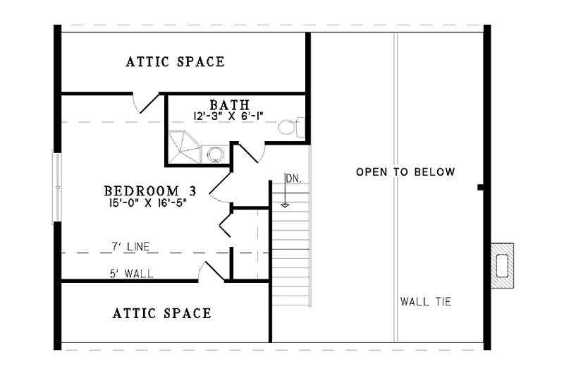Home Plan - Floor Plan - Upper Floor for Log House Plan #17-3257 - 3 bed, 2 bath