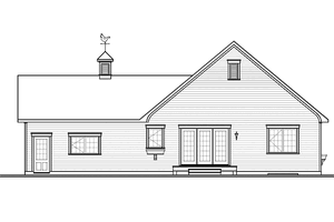Exterior - Rear Elevation for Country House Plan #23-2518 - 2 bed, 1 bath