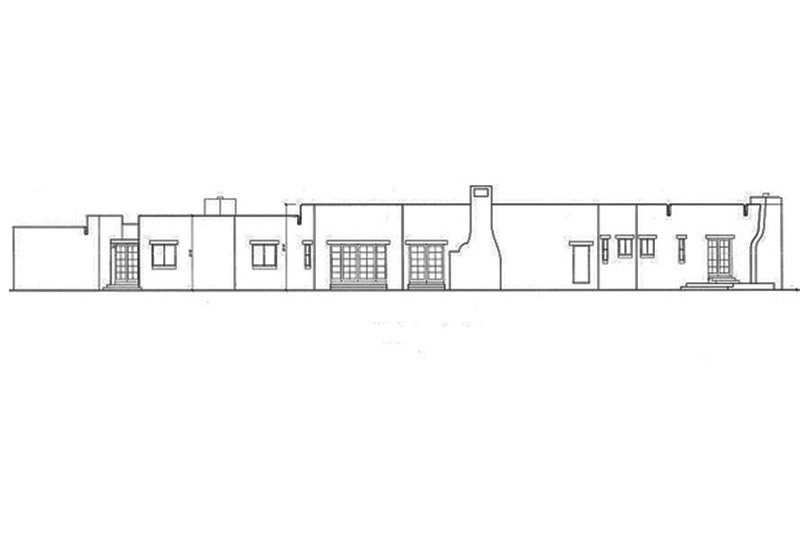 Dream House Plan - Exterior - Rear Elevation for Adobe / Southwestern House Plan #72-486 - 4 bed, 3 bath