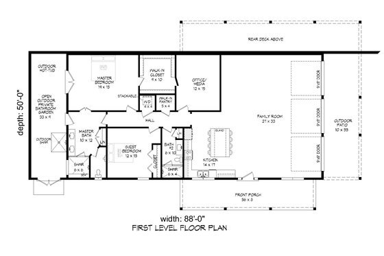 Floor Plan - Main Floor for Barndominium House Plan #932-537 - 7 bed, 5 bath