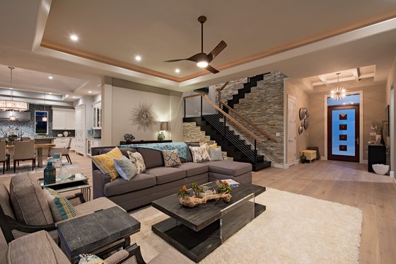 Interior - Family Room for Mediterranean House Plan #548-16 - 4 bed, 5.5 bath