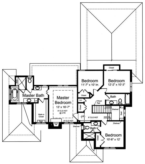 Traditional Floor Plan - Upper Floor Plan #46-870
