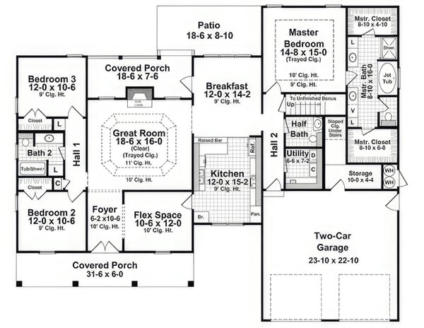 House Blueprint - Farmhouse Floor Plan - Main Floor Plan #21-552