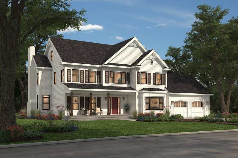 Architectural House Design - Exterior - Front Elevation 4 for Farmhouse House Plan #497-44 - 3 bed, 2.5 bath