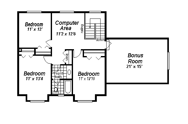 Architectural House Design - Country Floor Plan - Upper Floor Plan #18-288