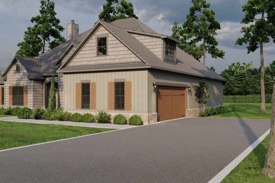 Exterior - Front Elevation 3 for Ranch House Plan #923-75 - 4 bed, 3 bath