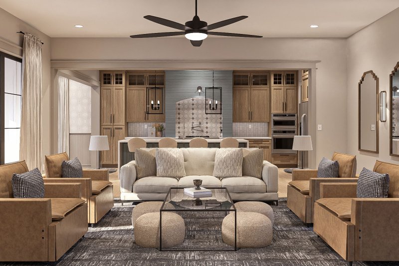 Home Plan - Interior - Family Room for Modern House Plan #455-358 - 4 bed, 3.5 bath