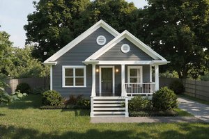 Exterior - Front Elevation for Bungalow House Plan #79-116 - 3 bed, 2 bath