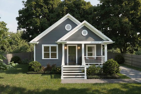 Exterior - Front Elevation for Bungalow House Plan #79-116 - 3 bed, 2 bath