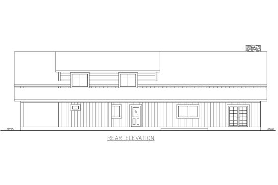 Exterior - Rear Elevation for Farmhouse House Plan #117-1036 - 5 bed, 3.5 bath