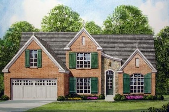 Exterior - Front Elevation for European House Plan #424-172 - 4 bed, 2 bath