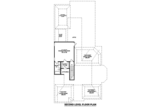 Floor Plan - Upper Floor for European House Plan #81-1279 - 3 bed, 3 bath