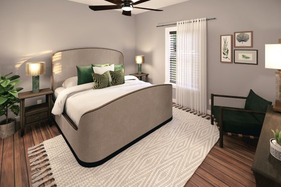 Interior - Master Bedroom for Farmhouse House Plan #44-227 - 3 bed, 2 bath