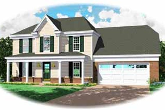 Exterior - Front Elevation for Colonial House Plan #81-119 - 3 bed, 2.5 bath