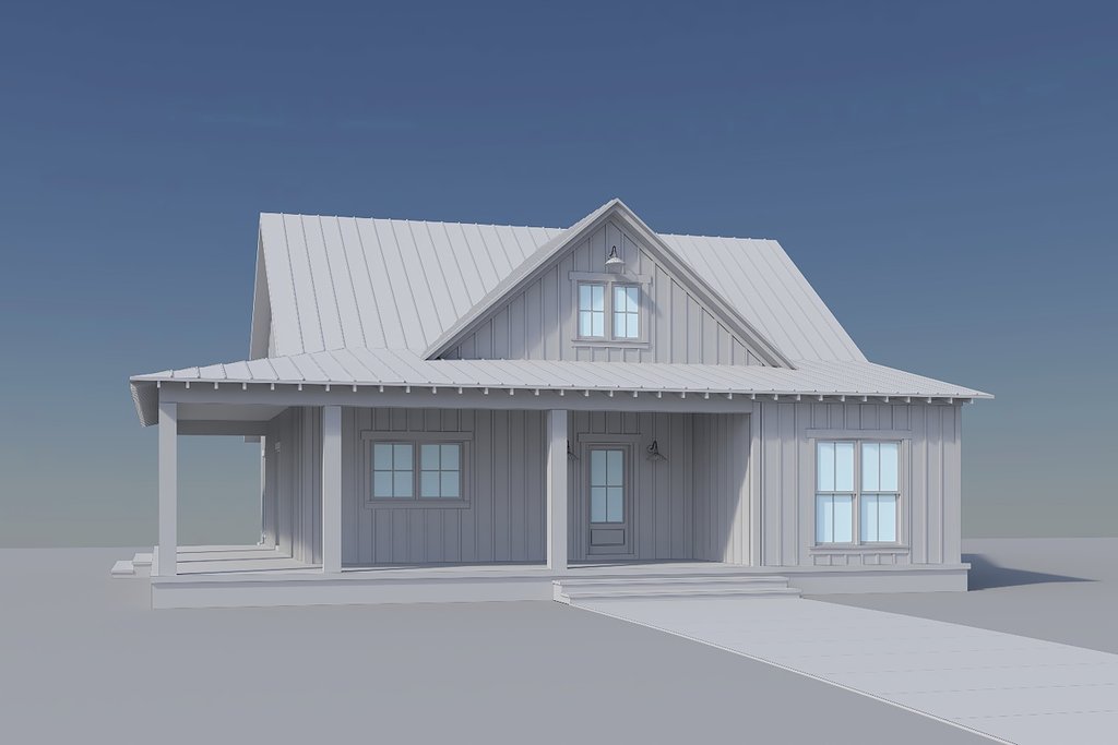 Exterior - Front Elevation 7 for Country House Plan #430-440 - 2 bed, 2 bath