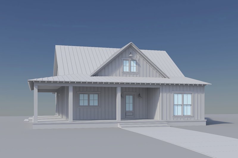 House Blueprint - Exterior - Front Elevation 7 for Country House Plan #430-440 - 2 bed, 2 bath