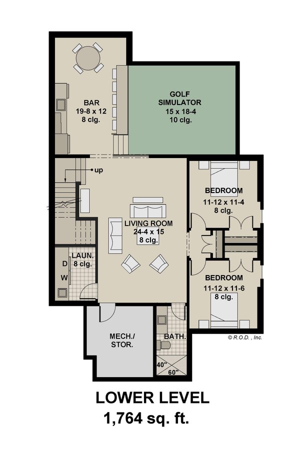 Modern Floor Plan - Lower Floor Plan #51-1281