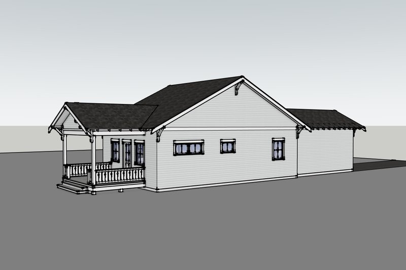 Architectural House Design - Exterior - Other Elevation for Bungalow House Plan #1105-18 - 2 bed, 1 bath