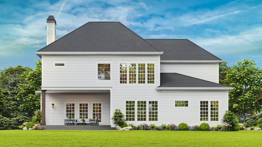 Exterior - Rear Elevation for Craftsman House Plan #54-694 - 5 bed, 4 bath