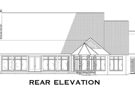 Exterior - Rear Elevation for Ranch House Plan #17-3327 - 3 bed, 3 bath