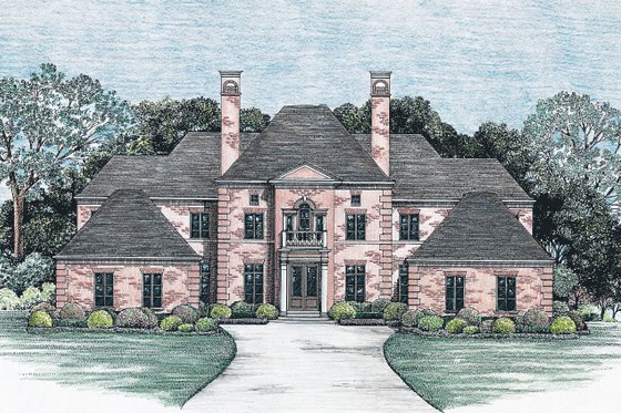 Exterior - Front Elevation 6 for European House Plan #20-1118 - 4 bed, 3.5 bath