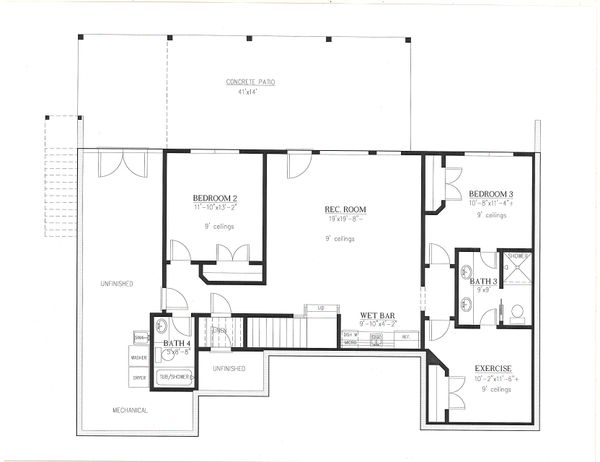 Farmhouse Floor Plan - Lower Floor Plan #437-126