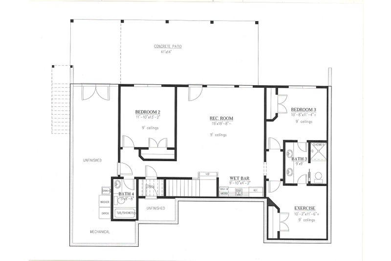 Dream House Plan - Floor Plan - Lower Floor for Farmhouse House Plan #437-126 - 4 bed, 4 bath