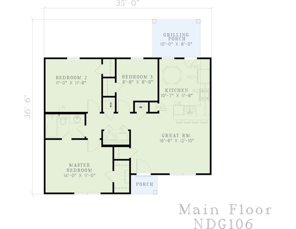 Dream House Plan - Country Floor Plan - Main Floor Plan #17-2748