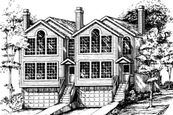 Exterior - Front Elevation for Traditional House Plan #303-283 - 3 bed, 2.5 bath