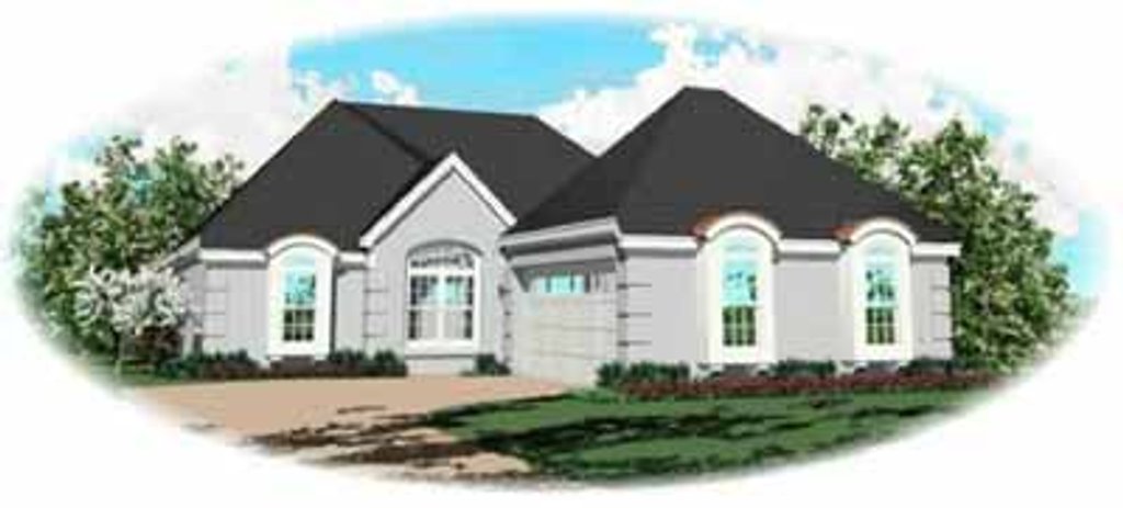 Exterior - Front Elevation 2 for European House Plan #81-280 - 3 bed, 2 bath