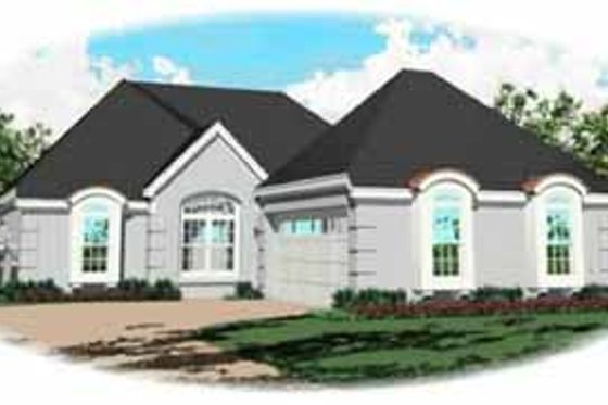 Exterior - Front Elevation for European House Plan #81-280 - 3 bed, 2 bath