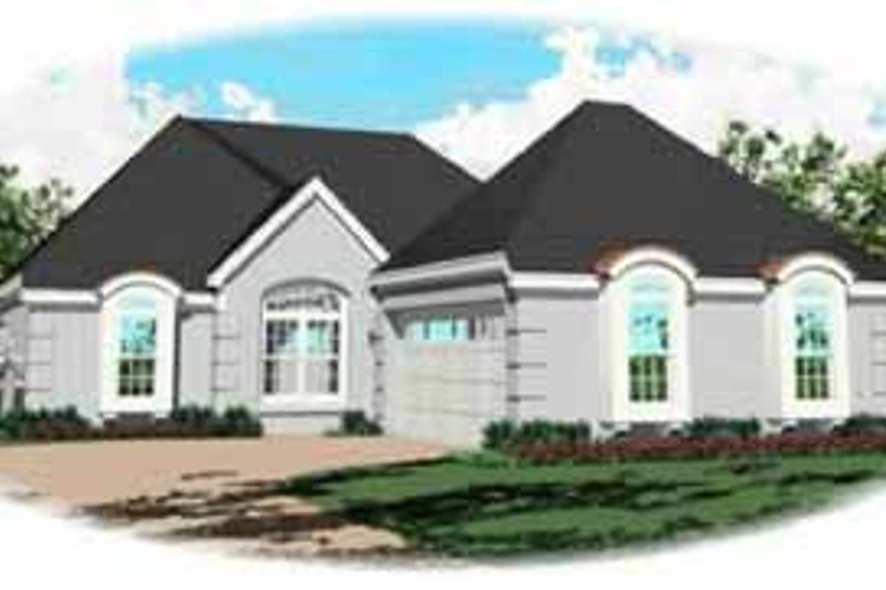 Exterior - Front Elevation 2 for European House Plan #81-280 - 3 bed, 2 bath