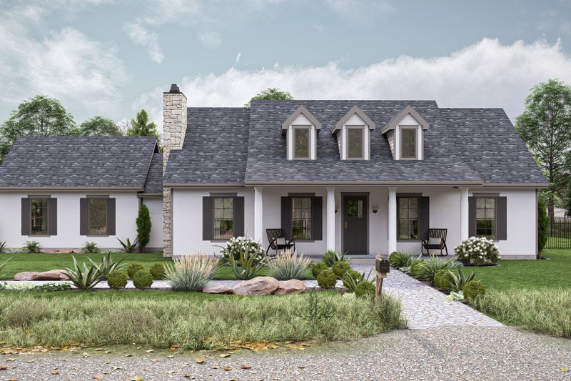 Dream House Plan - Colonial Exterior - Front Elevation Plan #455-491