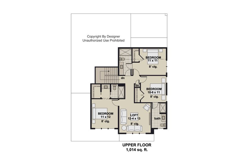 Home Plan - Floor Plan - Upper Floor for Farmhouse House Plan #51-1555 - 4 bed, 4.5 bath