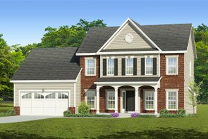 Colonial Exterior - Front Elevation Plan #1010-211