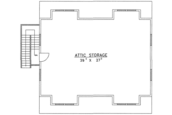 Floor Plan - Upper Floor for Traditional House Plan #117-175 - 3 bed, 1 bath
