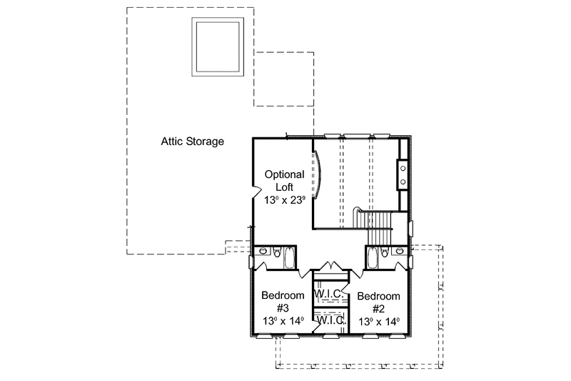 Home Plan - Floor Plan - Upper Floor for Classical House Plan #429-301 - 3 bed, 3.5 bath
