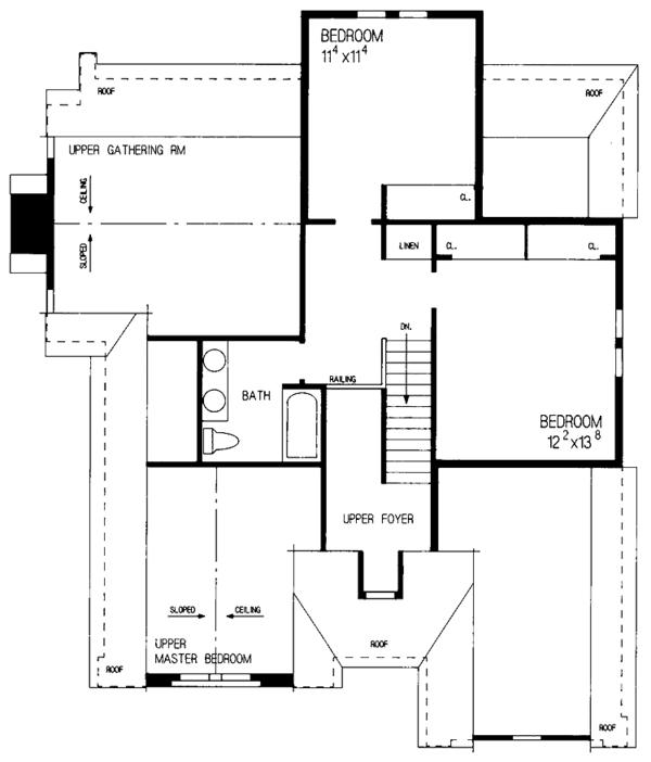 Home Plan - Tudor Floor Plan - Upper Floor Plan #72-830