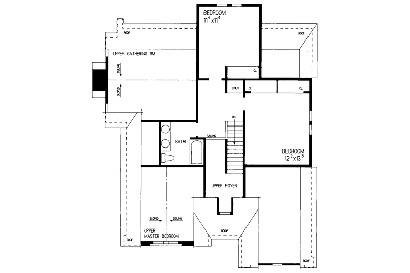 Home Plan - Floor Plan - Upper Floor for Tudor House Plan #72-830 - 3 bed, 2 bath
